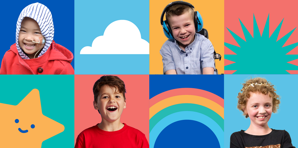 Workplace Giving image of wish children with colourful background