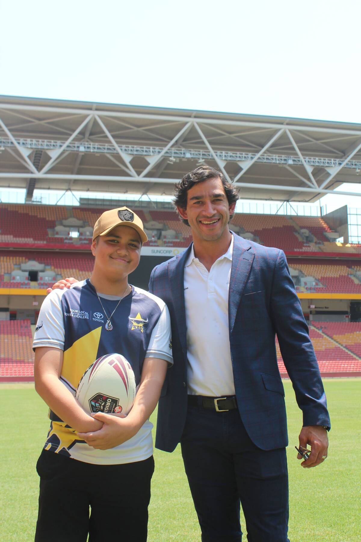 Brodi and Jonathan Thurston together on the field