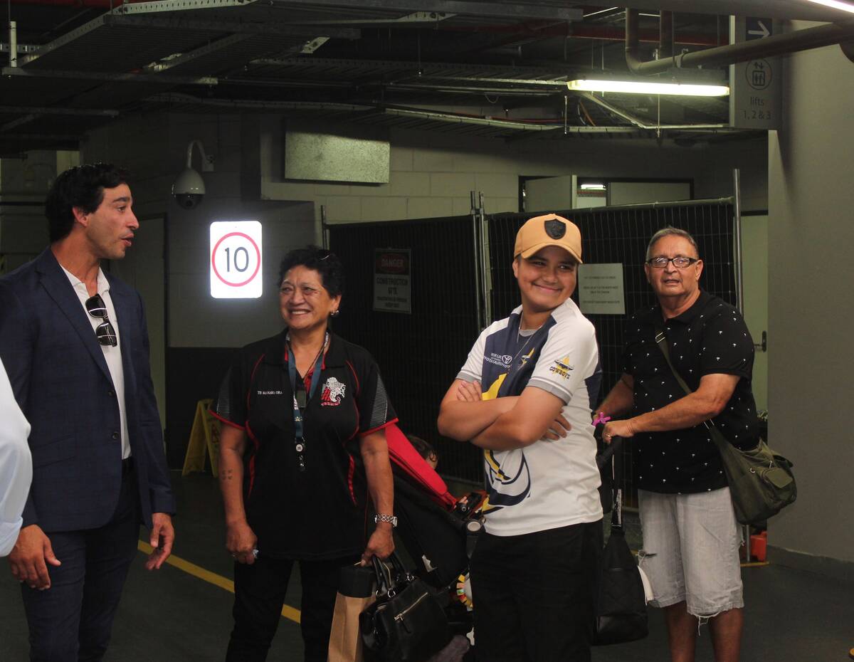 Brodi and his family with Johnathan Thurston