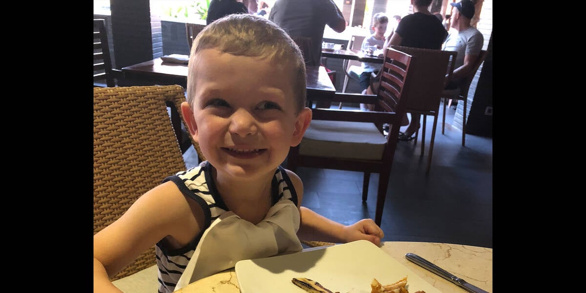 Make-A-Wish Kid Ollie who's wish for a buffet breakfast came true