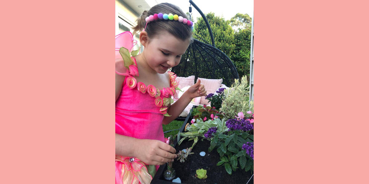 Make-A-Wish kids Charlotte on her wish day as her wish for a fairy garden comes true