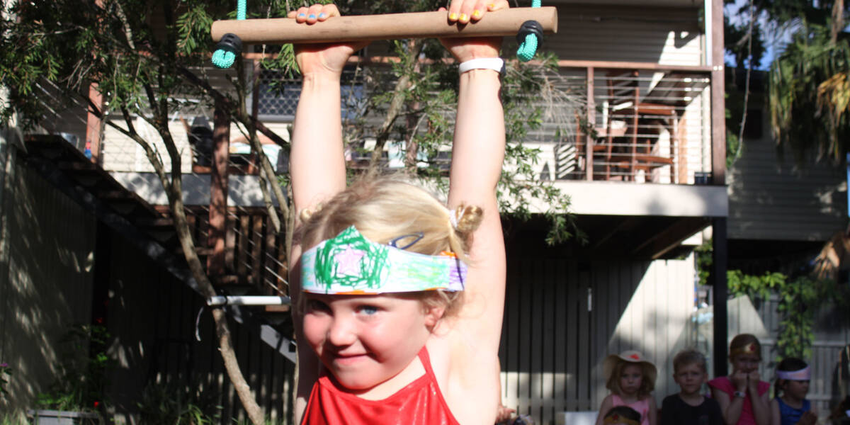 Make-A-Wish Australia wish kid Juniper on her backyard ninja warrior obstacle course