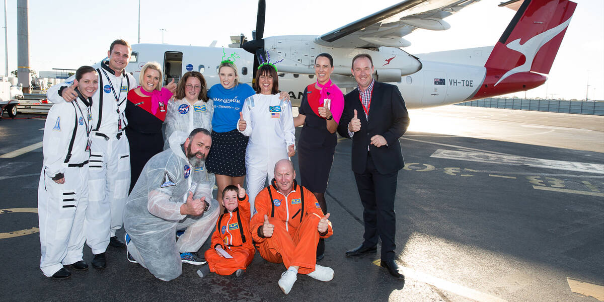 Make A Wish Australia Children's Charity - Dwayne on his wish to go to the moon with the team from Qantas