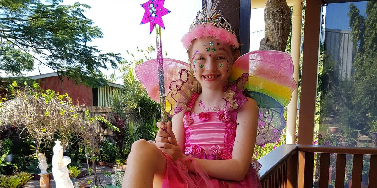 Make-A-Wish wish kid Scarlett dressed as a fairy