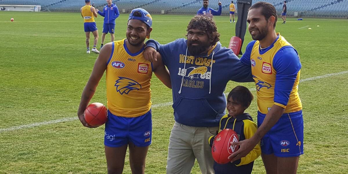 Make A Wish Australia Children's Charity - Edgar on his wish with the West Coast Eagles AFL team