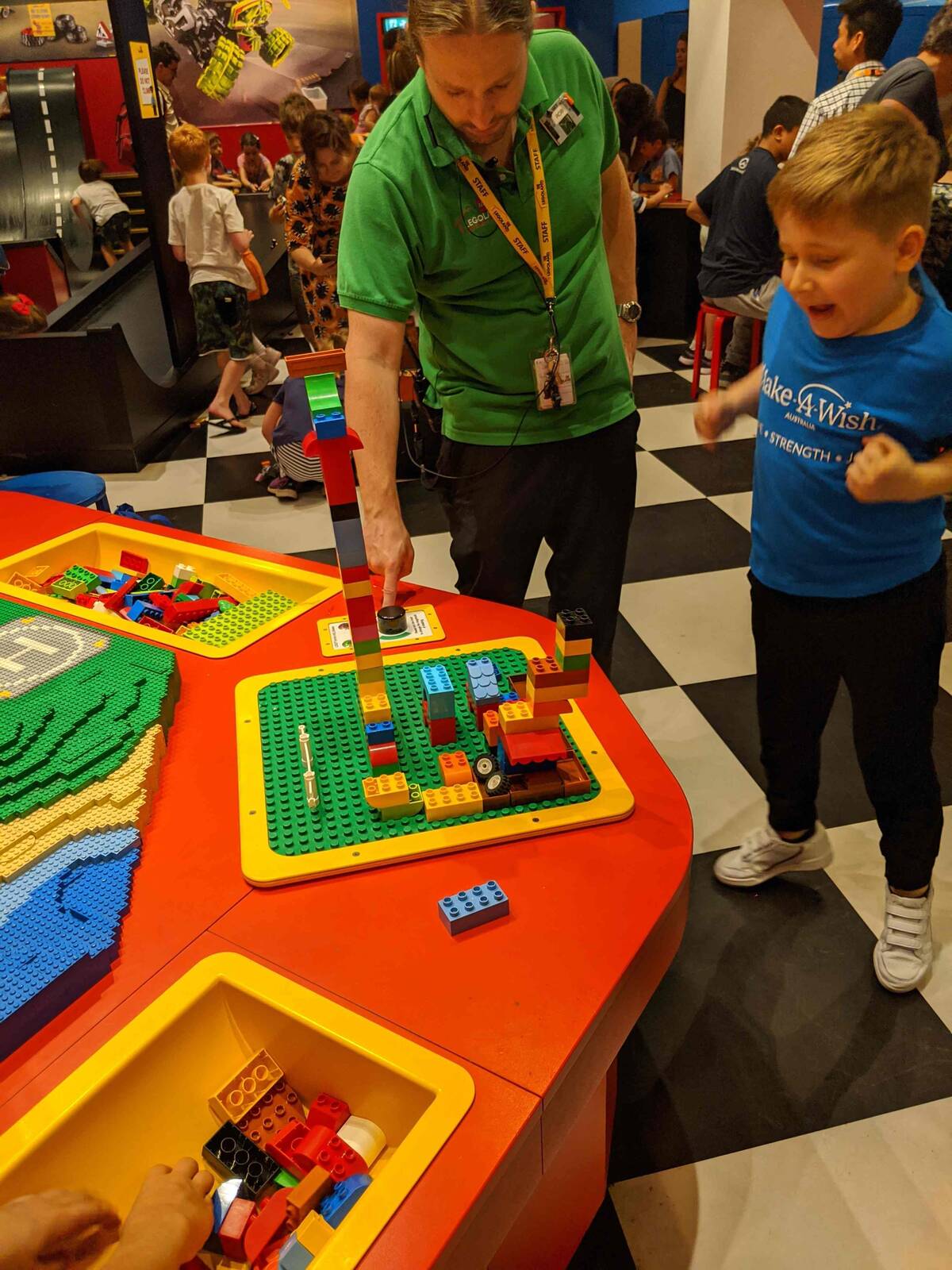 Make-A-Wish Australia wish kid Zach playing with Lego at LegoLand