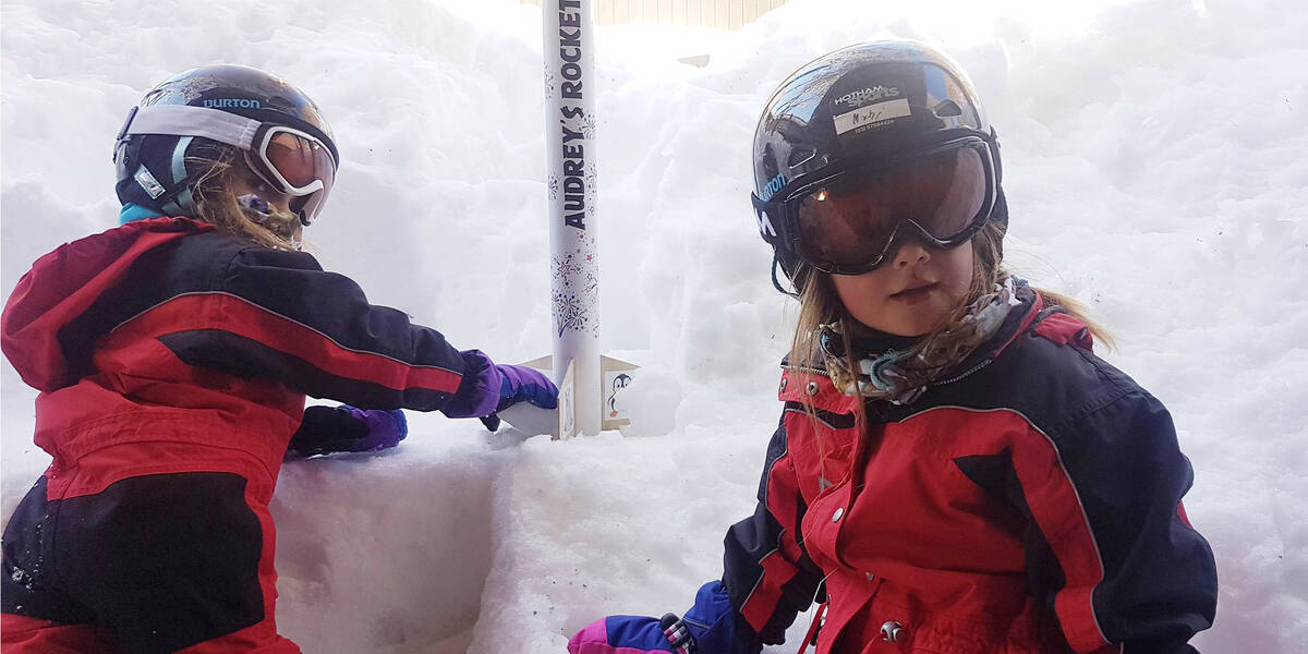 Make A Wish Australia Children's Charity - Audrey and her sister on her wish finding the rocket in the snow