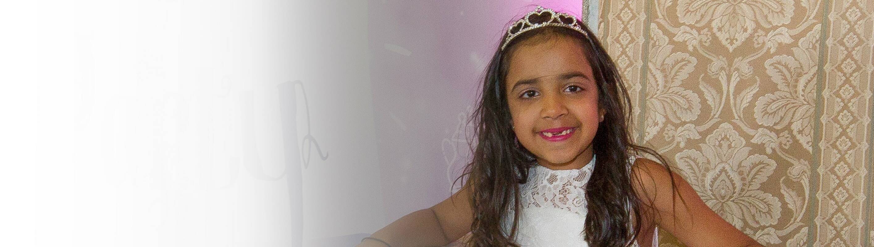Make-A-Wish Australia wish kid Priya dressed as a princess